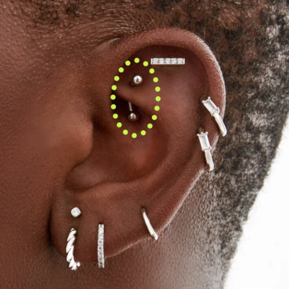 8mm Titanium Curved Barbell from Studs